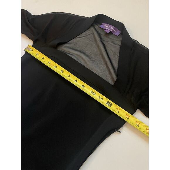 Ralph Lauren Collection Purple Label Chiffon paneled stretch knit midi dress $3k - Picture 7 of 13